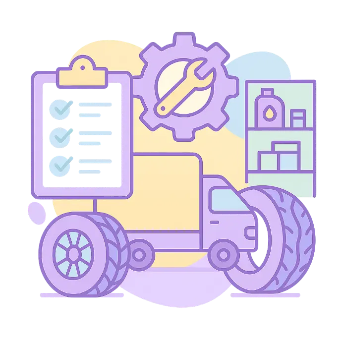 Gestión de oficina y taller con software TMS para control de vehículos y mantenimiento.