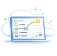 Visibilidad total del estado aduanero  Cada expediente aduanero muestra su estado en tiempo real —creado, enviado, validado, con incidencias o finalizado— facilitando el control operativo y la toma de decisiones.