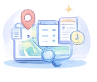 Ilustración de planificación transporte con control en tiempo real de la gestión flota transporte dentro de un software TMS logística, mostrando visibilidad completa de la gestión recursos transporte y la planificación logística.