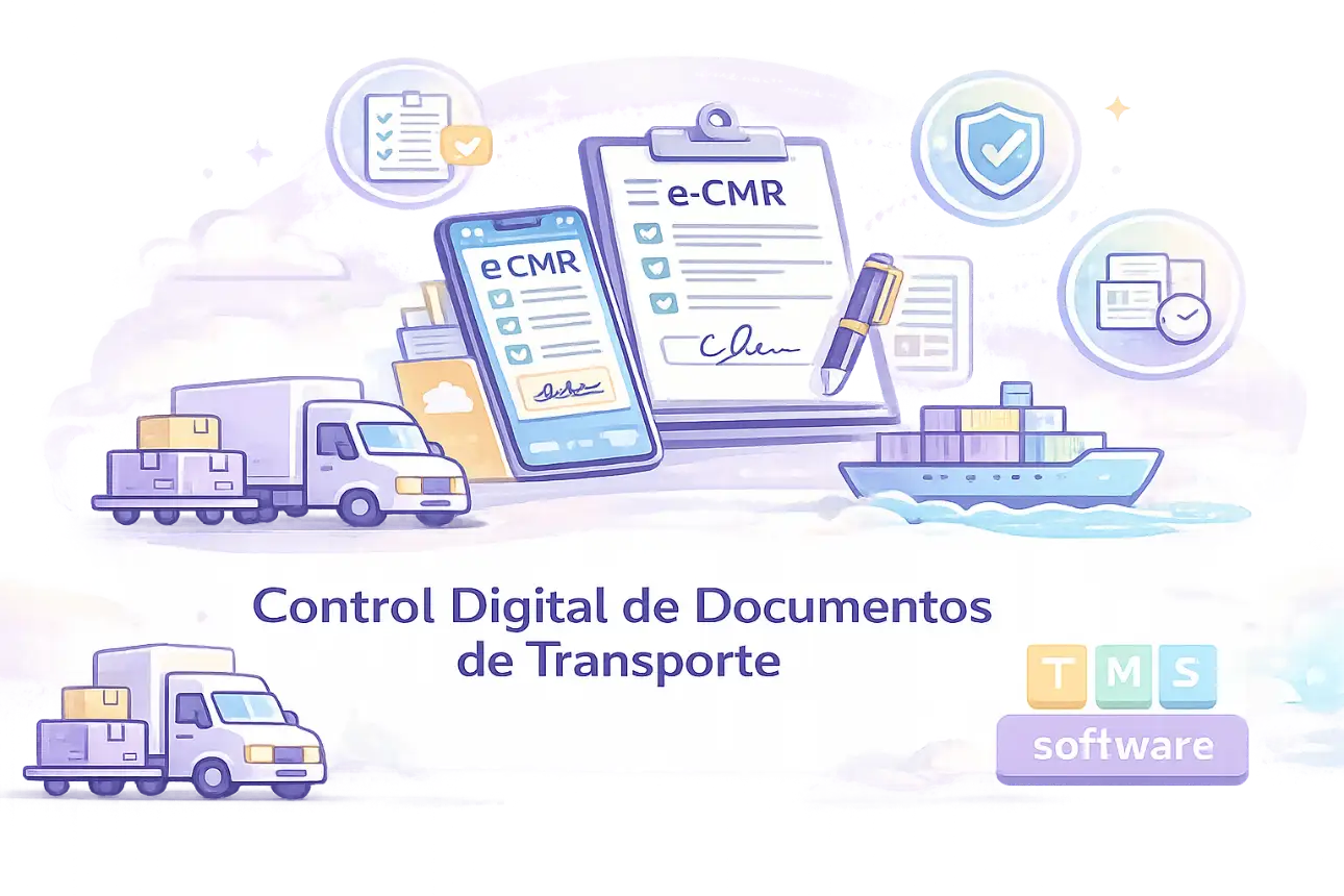 Documento de control digital en transporte en España con gestión documental, cumplimiento normativo y digitalización logística integrada para empresas de transporte.