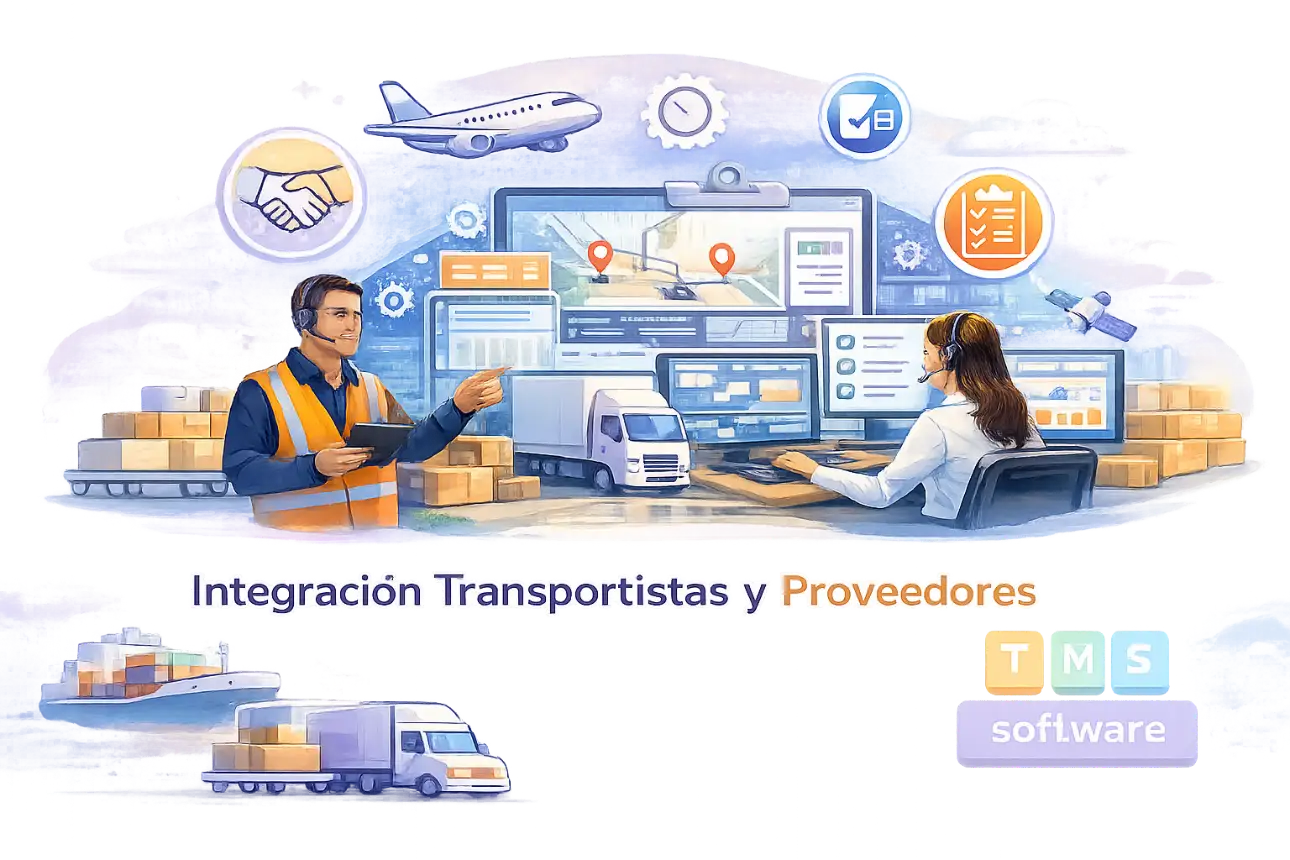 Gestión de transportistas y proveedores con control de flota externa, optimización de envíos múltiples y plataforma para coordinación logística de empresas y cargadores.