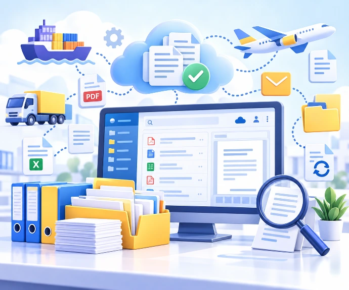 Centralización documental en software TMS para empresas de transporte y logística, con todos los documentos operativos en un único sistema.